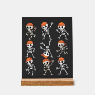 Señal Acrílica Niños Bailando Esqueleto Halloween