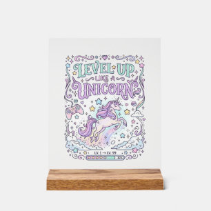 Señal Acrílica Nivel de Unicornio Subir de Nivel como un Unicorni