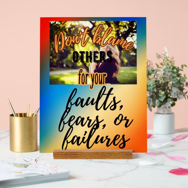 Señal Acrílica No culpen a otros (Boda)