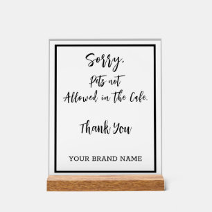 Señal Acrílica No se permite a los Mascotas el negocio de la cafe