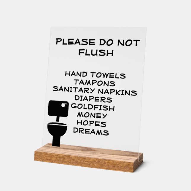 Señal Acrílica No vacilar el baño divertido (Ángulo)