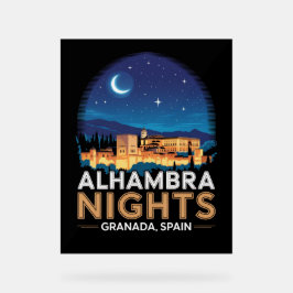 Señal Acrílica Noches de la Alhambra - Granada España Viaje Arte