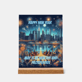 Señal Acrílica Nochevieja en la ciudad de Nueva York