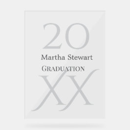 Señal Acrílica nombre de graduación negrita 20XX felicitaciones a