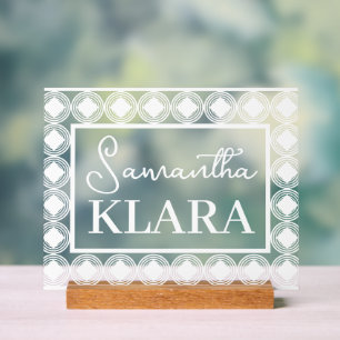 Señal Acrílica Nombre del bebé personalizado