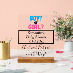 Señal Acrílica NOMBRE del niño o Chica de Baby Shower