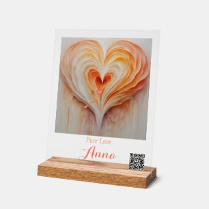 Señal Acrílica Nombre personalizado, fecha especial, CÓDIGO QR