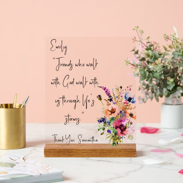 Señal Acrílica Nota de amistad personalizada (Boda)