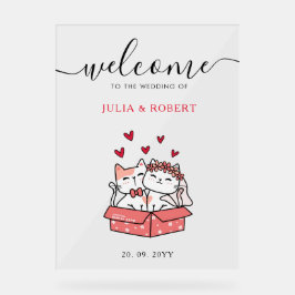 Señal Acrílica Novia De Gato Y Boda De Groom