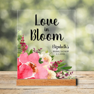 Señal Acrílica Novia Flores de Amor en Flor Novia Regadera