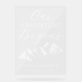Señal Acrílica Nuestra Aventura Comienza Boda Personalizada