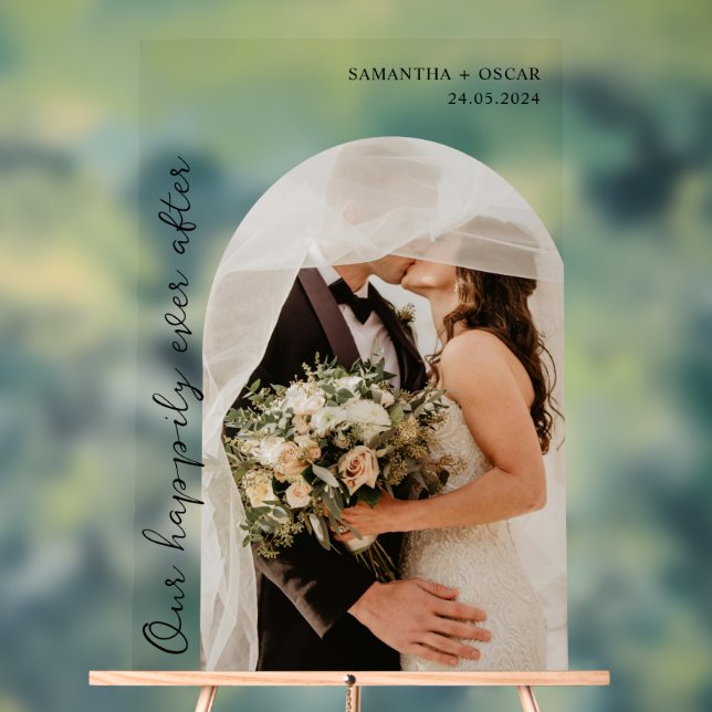 Señal Acrílica Nuestra feliz historia después de la foto de la bo (Neutral )