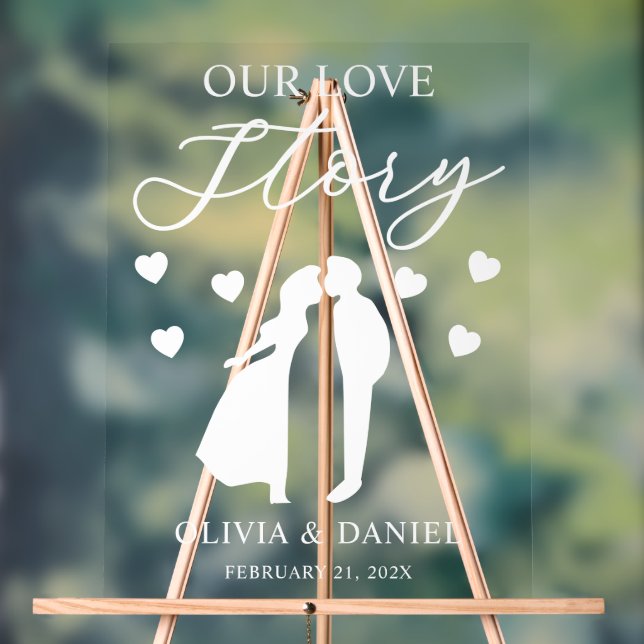 Señal Acrílica Nuestra Historia de Amor Boda Personalizada (Neutral )