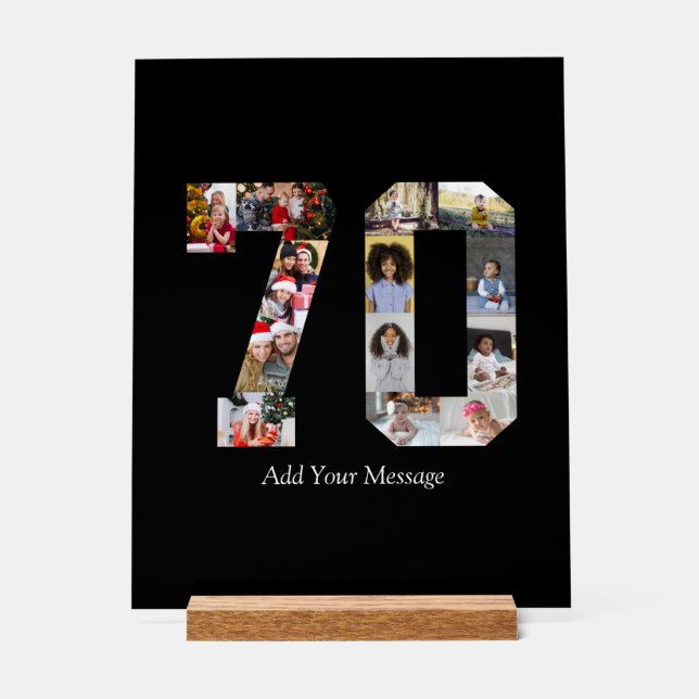 Señal Acrílica Número 70 Collage de fotos (Anverso)