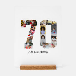 Señal Acrílica Número 70 Collage de fotos