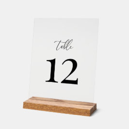 Señal Acrílica Número de mesa de bodas elegante y moderno
