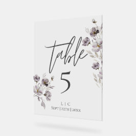 Señal Acrílica número de tabla de color gris oscuro minimalista