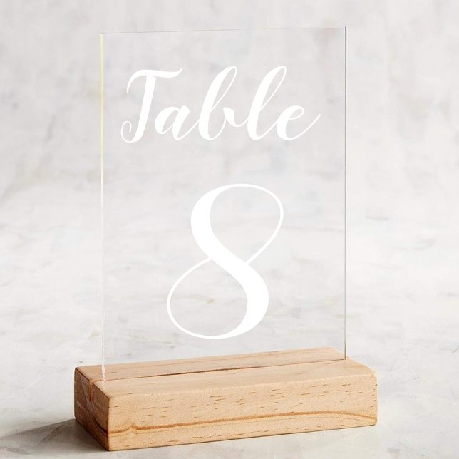 Señal Acrílica Número simple de tabla de corte moderno (Simple Modern Cute Table Number Acrylic Sign)