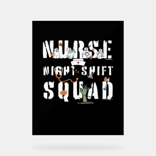 Señal Acrílica Nurs Night Shift Halloween Squad Classic T-Shirt (Anverso)
