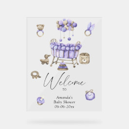 Señal Acrílica Nursery - bienvenido fiesta de ducha para bebés