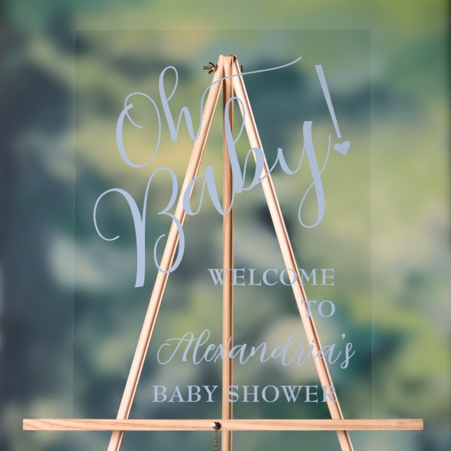 Señal Acrílica ¡Oh, nena! Bienvenida de Baby Shower para chicas (Neutral )