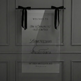 Señal Acrílica Old Money Elegant Calligraphy Wedding Welcome