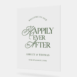 Señal Acrílica Old Money Green Script Acrylic Welcome Sign