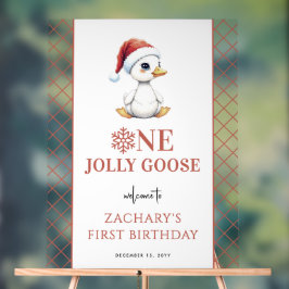 Señal Acrílica One Jolly Goose Modern First Birthday Welcome Sign