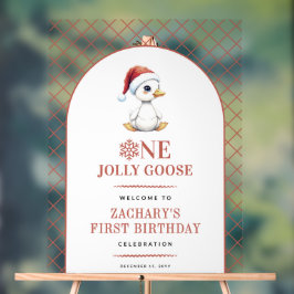 Señal Acrílica One Jolly Goose Modern First Birthday Welcome Sign