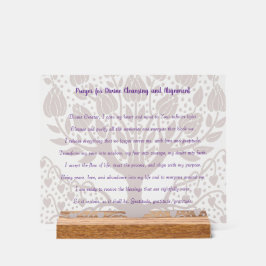 Señal Acrílica Oración por limpieza y alineación divina