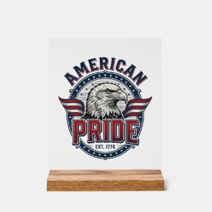 Señal Acrílica Orgullo Americano Águila Diseño Patriótico Vintage
