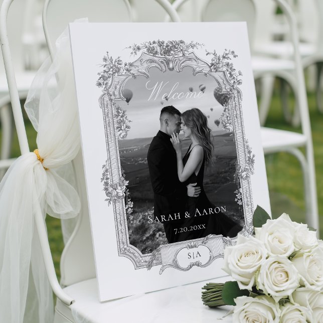 Señal Acrílica Ornate Classic French Rose Photo Wedding Welcome (Subido por el creador)