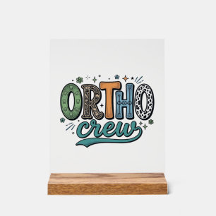 Señal Acrílica Ortho Crew Diseño de vector de equipo dental vinta