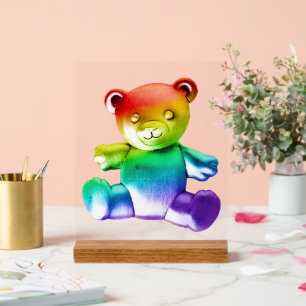 Señal Acrílica Oso de peluche de metal cepillado SlipperyJoe's gr