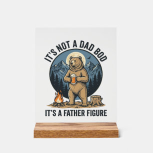 Señal Acrílica Oso divertido figura de padre acampando diseño vec