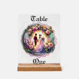 Señal Acrílica Our Love Reaches The Moon Wedding Table Number