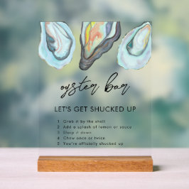 Señal Acrílica Oyster Bar Coastal Seaside Wedding Sign,