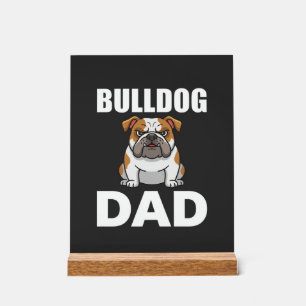 Señal Acrílica Padre Bulldog Dibujo Amante de los Perros