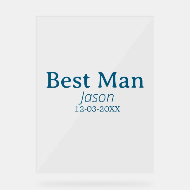 Señal Acrílica padrino de boda despedida de soltera añadir nombre (Anverso)