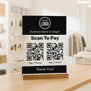 Señal Acrílica Pago con billetera digital mediante código QR