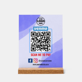 Señal Acrílica Pago de código QR de Venmo | Búsqueda inteligente 