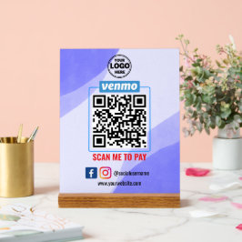 Señal Acrílica Pago de código QR de Venmo | Búsqueda inteligente