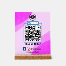 Señal Acrílica Pago de código QR de Venmo | Búsqueda inteligente 