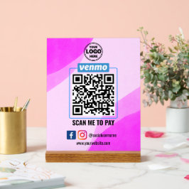 Señal Acrílica Pago de código QR de Venmo | Búsqueda inteligente