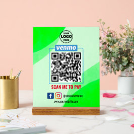 Señal Acrílica Pago de código QR de Venmo | Búsqueda inteligente