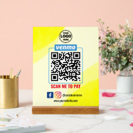 Señal Acrílica Pago de código QR de Venmo | Búsqueda inteligente