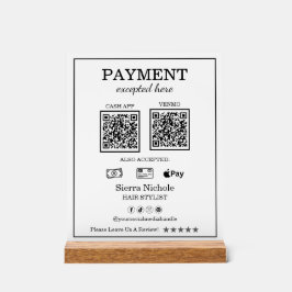Señal Acrílica Pago de código QR profesional moderno estilo cabel