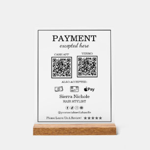 Señal Acrílica Pago de código QR profesional moderno estilo cabel