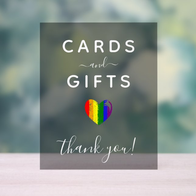 Señal Acrílica Paint Stroke Pride Tarjetas de Corazón y Regalos (Neutral )