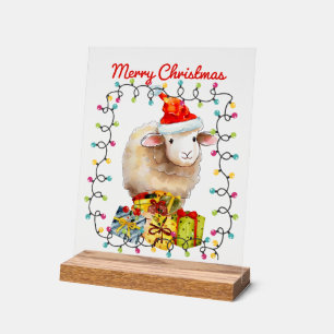 Señal Acrílica País festivo Feliz Navidad Navidad ovejas artístic